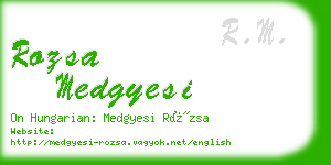 rozsa medgyesi business card